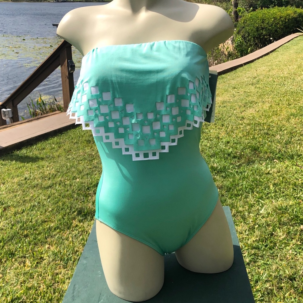 Bandeau One Piece Swimsuit with Detachable Strap